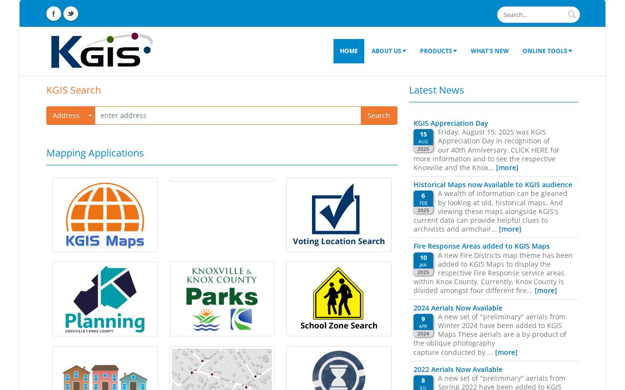 Knoxville people search with the KGIS parcel and address map