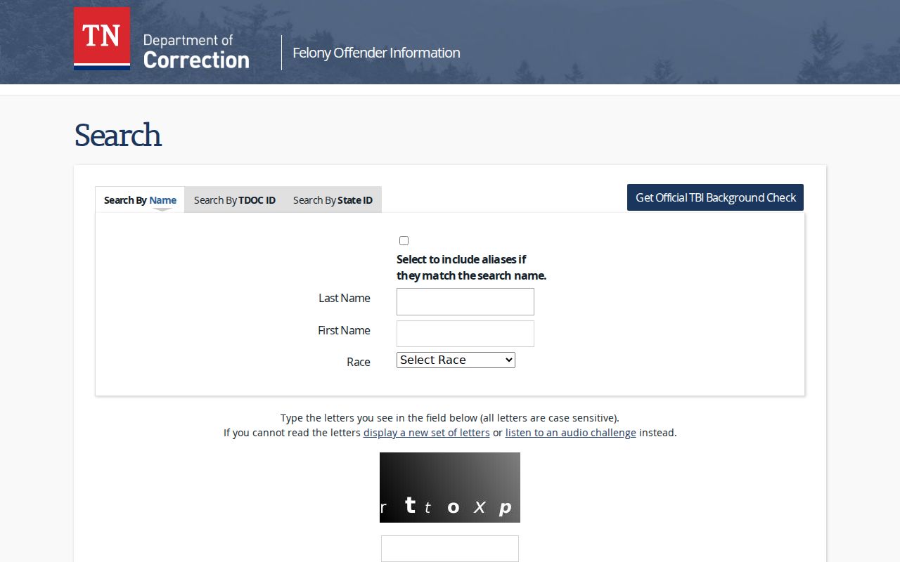 Knoxville people search with Tennessee felony offender information lookup