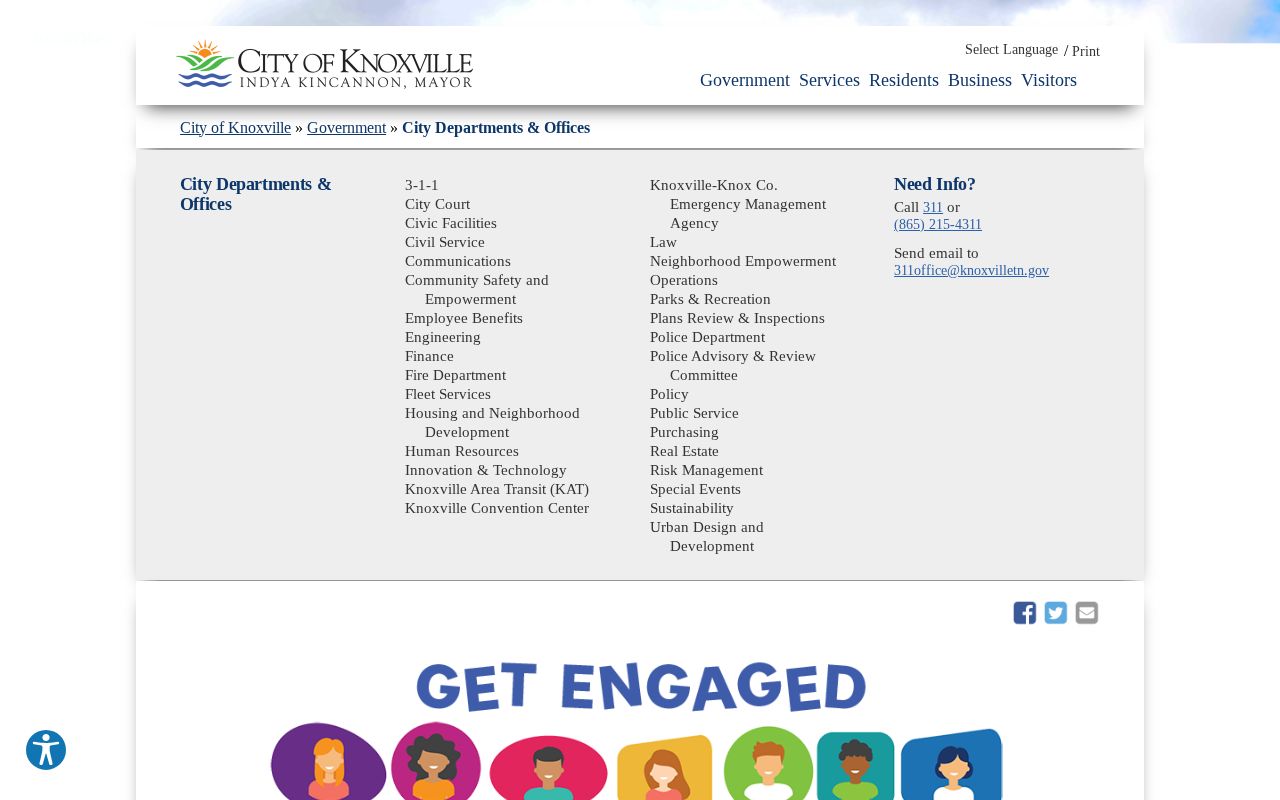 Knoxville people directories for city departments and offices
