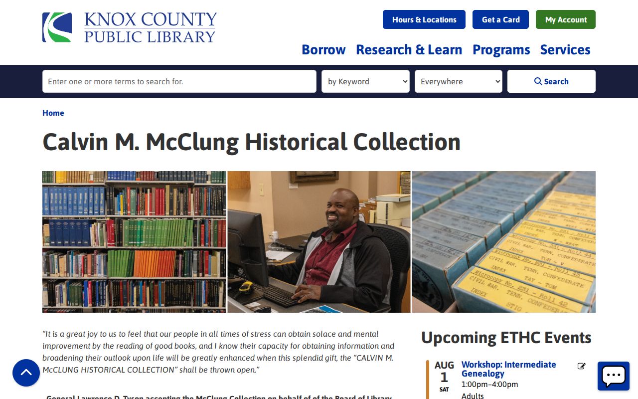 Knoxville people directories and local history holdings at McClung