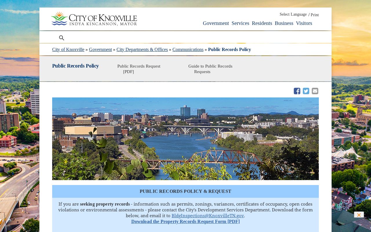 Knoxville public records request policy and general forms
